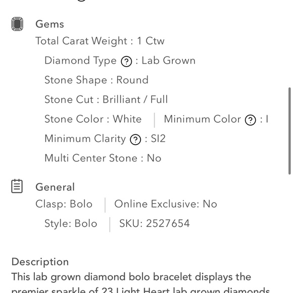 Light Heart® Lab Grown Diamond Bolo Bracelet in 14K White Gold (1 ct. tw.) - Picture 3 of 4